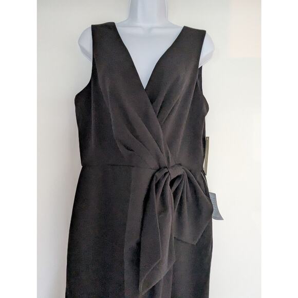 Eliza J Black Sleeveless Faux Wrap Dress - Picture 10 of 12